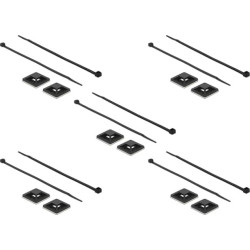 Delock Cable Tie Mount 30 x 30 mm with Cable Tie L 200 x W 4.8 mm black
