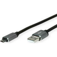 ROLINE USB 2.0 Cable, A - Micro B (reversible), M/M, 0.8 m