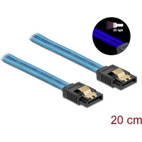 Delock SATA 6 Gb/s Cable UV glow effect blue 20 cm