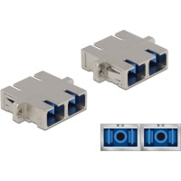 Delock Optical Fiber Coupler SC Duplex female to SC Duplex female Single-mode metal
