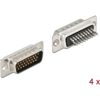 Delock D-Sub HD 26 pin male metal, solder version, 4 pieces