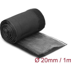 Delock EMI Shielding braided sleeve with hook-and-loop fastener heat resistant 1 m x 20 mm black