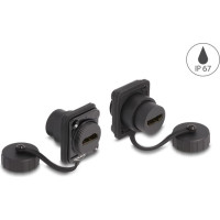 Delock D-Type Module HDMI-A female to HDMI-A female with protective cap IP67 dust and waterproof