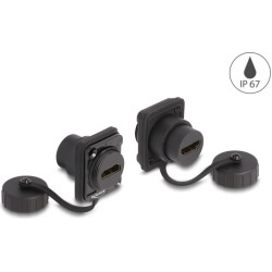 Delock D-Type Module HDMI-A female to HDMI-A female with protective cap IP67 dust and waterproof