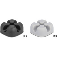 Delock Cable holder cross-shaped self-adhesive 4 pieces black / grey