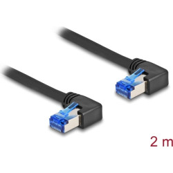Delock RJ45 Network Cable Cat.6A S/FTP right angled 2 m black