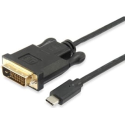 Equip Adapter USB-C -> DVI-D (24+1)  1920x1200/60Hz 1.80m sw Polybeutel