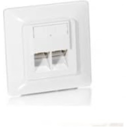 Equip Unterputzdose +Frontplatte 2xRJ45 Cat5e 45°   RAL 9010
