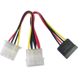 Lindy SATA/5.25" Power Adapter Splitter Cable, 0.15m Daudzkrāsains 0,15 m