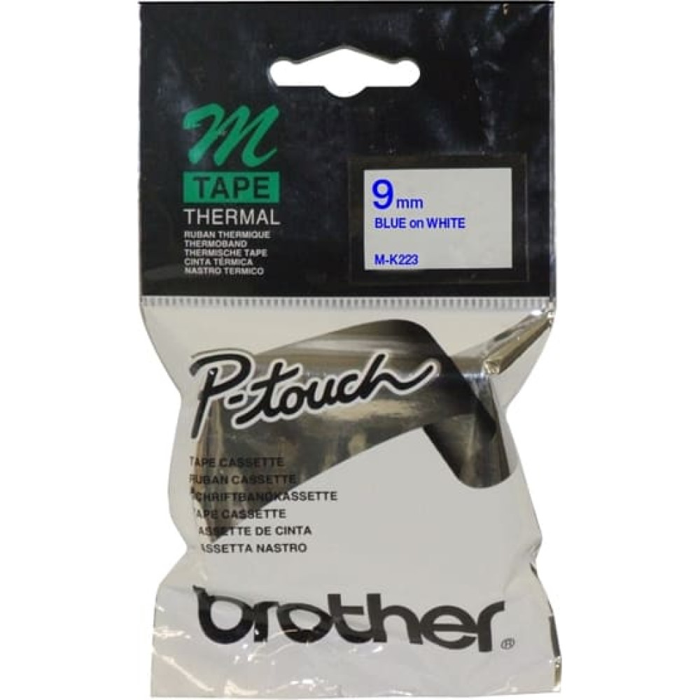 Brother M-K223B marķēšanas lenta Zils uz balta