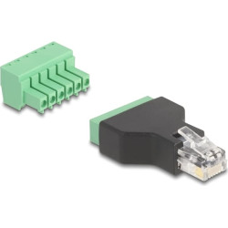 Delock RJ12 plug to Terminal Block Adapter 6 pin 2-part