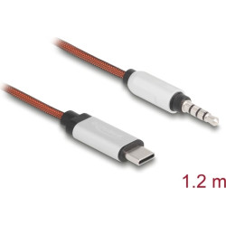 Delock AUX Cable USB Type-C™ male to Stereo plug 3.5 mm 4 pin 1.2 m