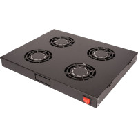 Roline 19" Fan unit with 4 fans, ON/OFF black