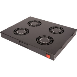 Roline 19" Fan unit with 4 fans, ON/OFF black