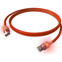 Easylan S/FTP DualBoot LED Patch Cable Cat.6A, RJ45 / RJ45, LSOH, red, 2 m