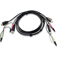 Aten 2L-7D02UH HDMI KVM Anschlusskabel, USB 2.0, schwarz, 1,8 m