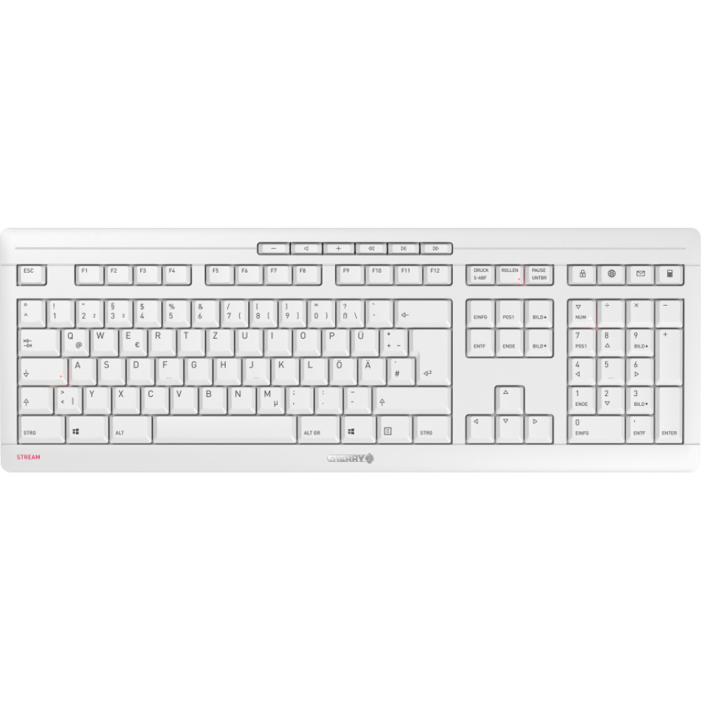Cherry Stream Desktop Recharge tastatūra Pele iekļauta Universāls RF Bezvadu QWERTZ Swiss Pelēks