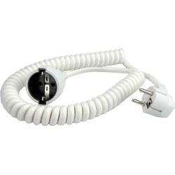 Bachmann protective contact spiral extension 230V/16A, white, 2 m