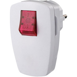 Bachmann earthing contact plug, with rocker switch illuminated white