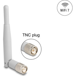 Delock WiFi 7 Antenna TNC plug 2 - 3 dBi 13.5 cm omnidirectional with tilt joint grey