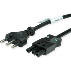 Bachmann Zuleitung H05VV-F 3G1,5mm²  5m, Schwarz Italien P40 Stecker 16A Kupplung