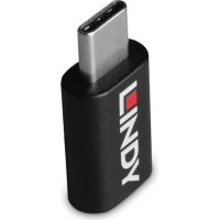 Lindy 71265 kabeļu spraudņu pāreja USB Type C Melns
