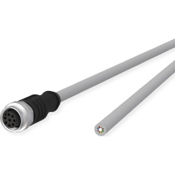Metz Connect M12 Sensor-/Aktorleitung, A-kodiert, M12 Buchse gerade - freies Leitungsende, grau, 1 m