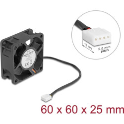 Delock Axial Fan 12 V DC, 60 x 60 x 25 mm black