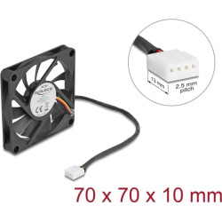 Delock Axial Fan 12 V DC, 70 x 70 x 10 mm black