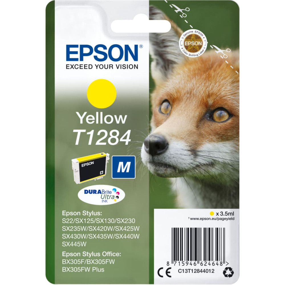 Epson Fox T1284 tintes kārtridžs 1 pcs Oriģināls Dzeltens