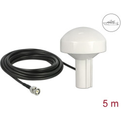 Navilock GNSS GALILEO GPS QZSS Marine Antenna 1575 MHz BNC M 28 dBi directional with connection cable RG58 U 5m outdoor white