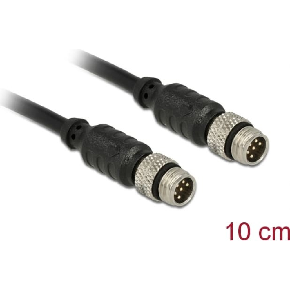 Delock M8 sensor / actuator extension cable 6 Pin Male to 6 Pin Male waterproof 10 cm
