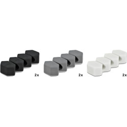 Delock Cable Holder with 3 feed-throughs honeycomb Set 6 pieces