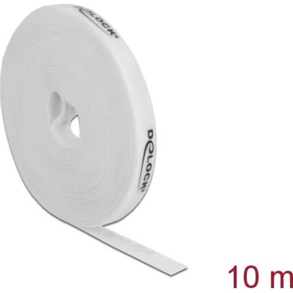 Delock Hook-and-loop tape on roll L 10 m x W 15 mm white