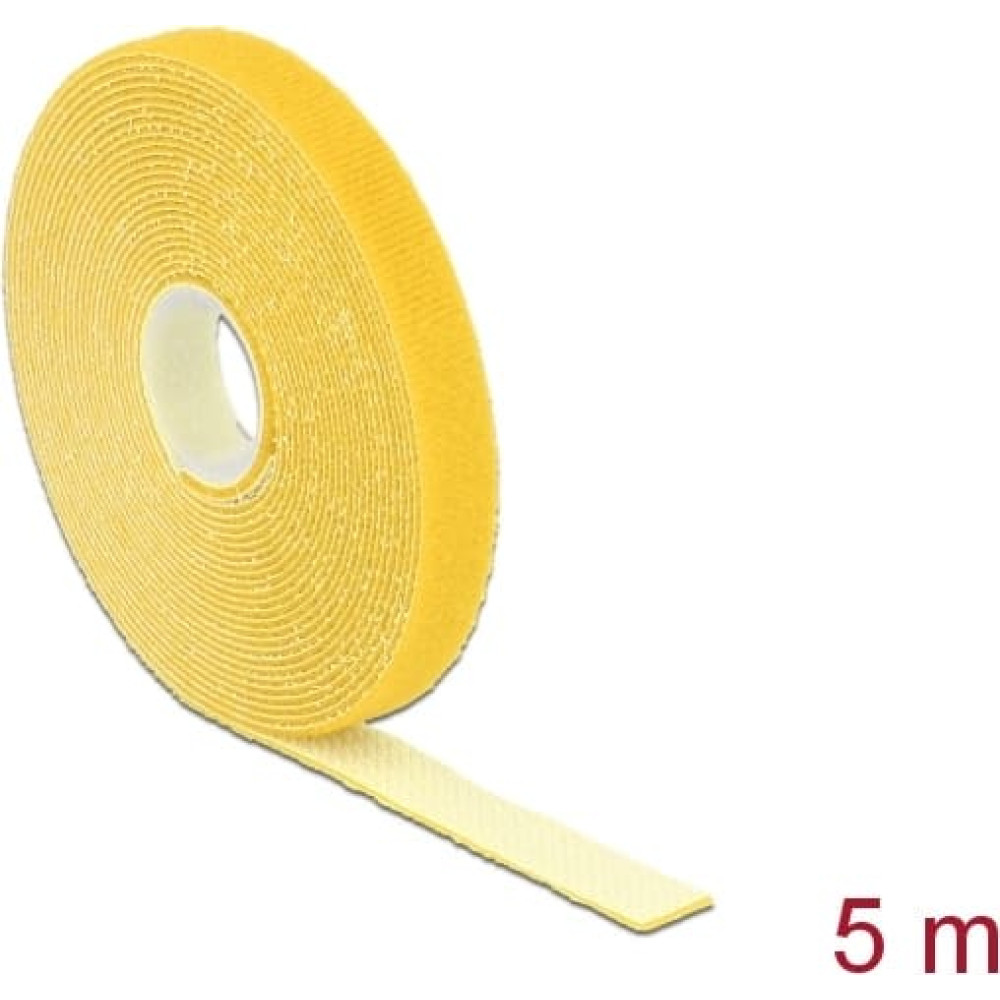 Delock Hook-and-loop tape on roll L 5 m x W 13 mm yellow