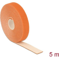 Delock Hook-and-loop tape on roll L 5 m x W 20 mm orange