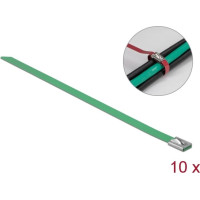 Delock Stainless Steel Cable Ties L 200 x W 7.9 mm green 10 pieces