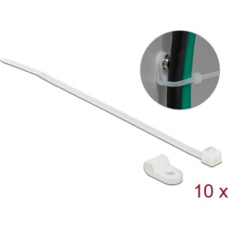 Delock Mounting Clamp 4.8 mm with Cable Tie L 150 x W 2.5 mm white