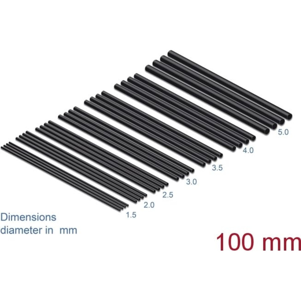 Delock Heat Shrink Tube Set 100 mm 28 pieces black