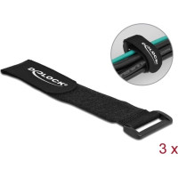 Delock Hook-and-loop cable tie with loop L 280 x W 38 mm black 3 pieces