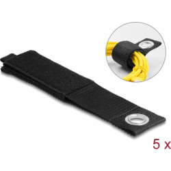 Delock Heavy-duty Hook-and-loop strap with fastening eye L 508 x W 50 mm black 5 pieces