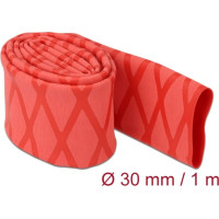 Delock Heat Shrink Tube X-pattern non-slip 1 m x 30 mm red