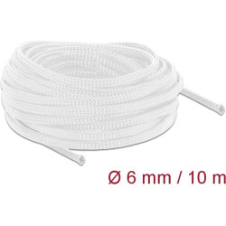 Delock Braided Sleeve stretchable 10 m x 6 mm white
