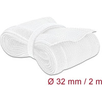 Delock Braided Sleeving with Hook-and-Loop Fastener 2 m x 32 mm white