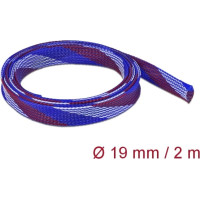 Delock Braided Sleeve stretchable 2 m x 19 mm blue-red-white