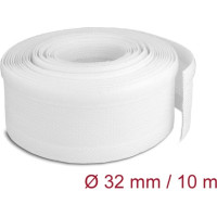Delock Braided Sleeving with Hook-and-Loop Fastener 10 m x 32 mm white