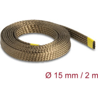 Delock Braided Sleeve made of basalt fibers 2 m x 15 mm brown