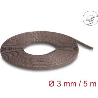 Delock Braided Sleeve rodent resistant stretchable 5 m x 3 mm brown