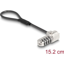 Navilock Laptop Security Cable with Digit Combination Lock 15.2 cm for Kensington Slot 3 x 7 mm
