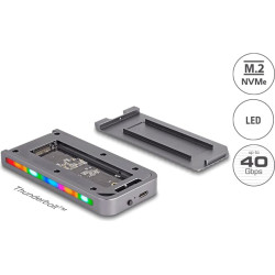 Delock USB 40 Gbps Enclosure for 1 x M.2 NVMe SSD in Gaming Style with LED and Fan - tool free